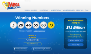 Mega Millions lottery winning numbers- 1.1 billion