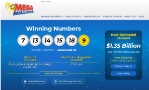 Mega Millions lottery winning numbers- 1.35 billion