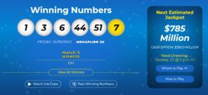 Mega Millions lottery winning numbers